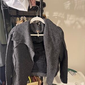 Free People Dark Gray Wool Blazer
